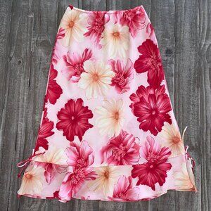 MYO Skirt Size Medium Floral Print Lightweight Fairycore Coquette Feminine Pink